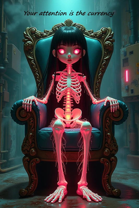 Your Attention is the Currency - Dark Gothic Throne Art