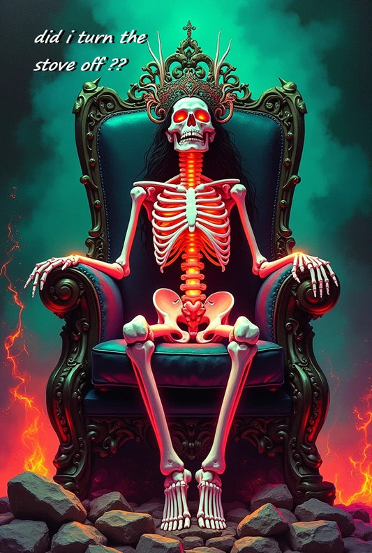Did I Turn The Stove Off - Dark Humor Skeleton Art Digital Gift