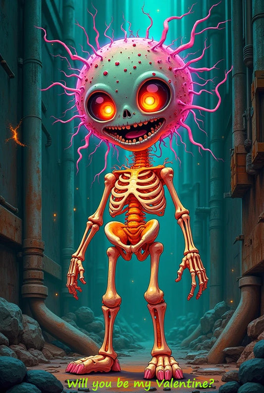 Will You Be My Valentine? - Creepy Cute Skeleton Gift Card
